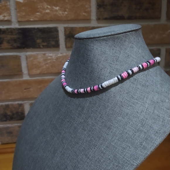Surf Necklace Surfer Necklace ,White,Pink black shell necklace - Picture 9 of 15